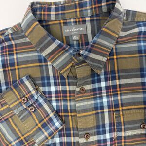 LL Bean Signature Men's Slim Fit Plaid Long Sleeve Button Down Shirt‎ XL
